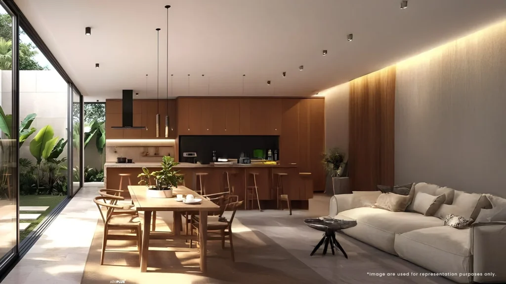 The Earth Homes Villa in Nandi Hills Bangalore Dinning and living area